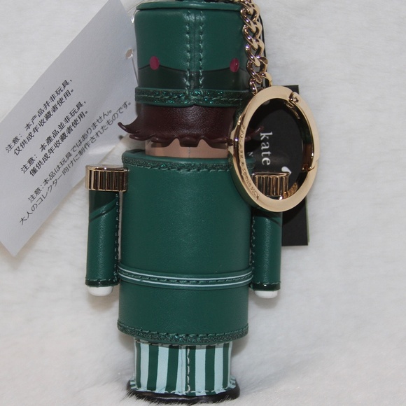 NWT Kate Spade Green Nutcracker Keychain Bag Charm Christmas gift - Picture 2 of 3
